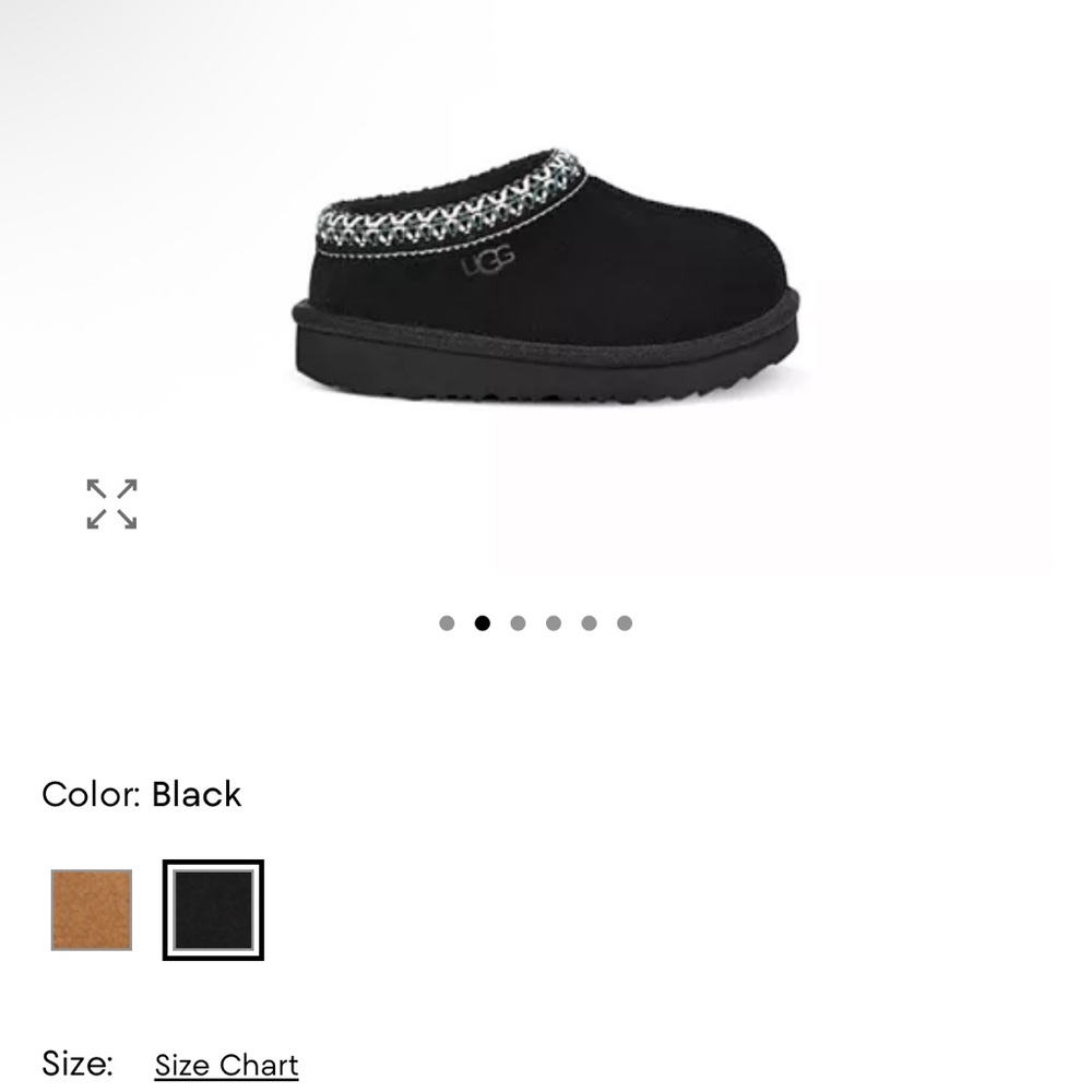 UGG Black Slip-On Clog with Patterned Collar